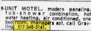 Bennett Motel - May 1969 For Sale